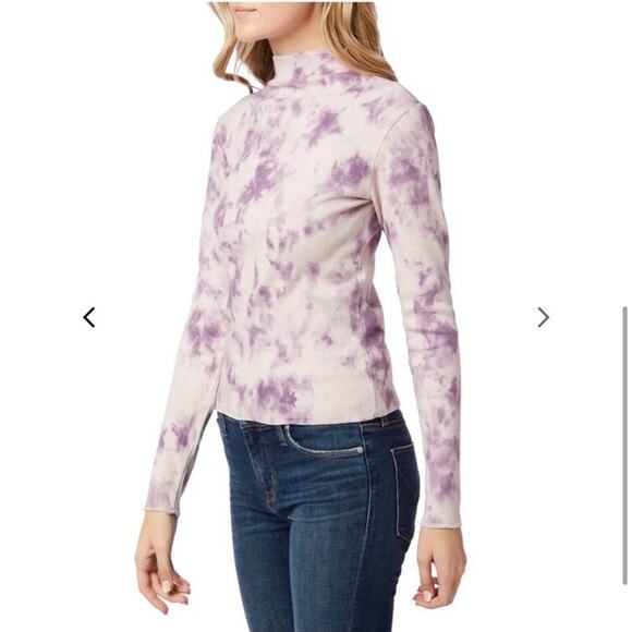 NWT HUDSON Mock-Neck Long-Sleeve Top In Lilac Fatigue - Picture 3 of 3